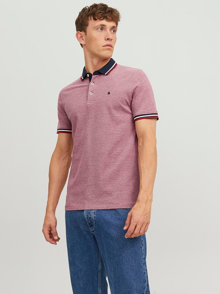 Jack & Jones Poloshirt in Rot - 60% | Größe S | Herren-plussize