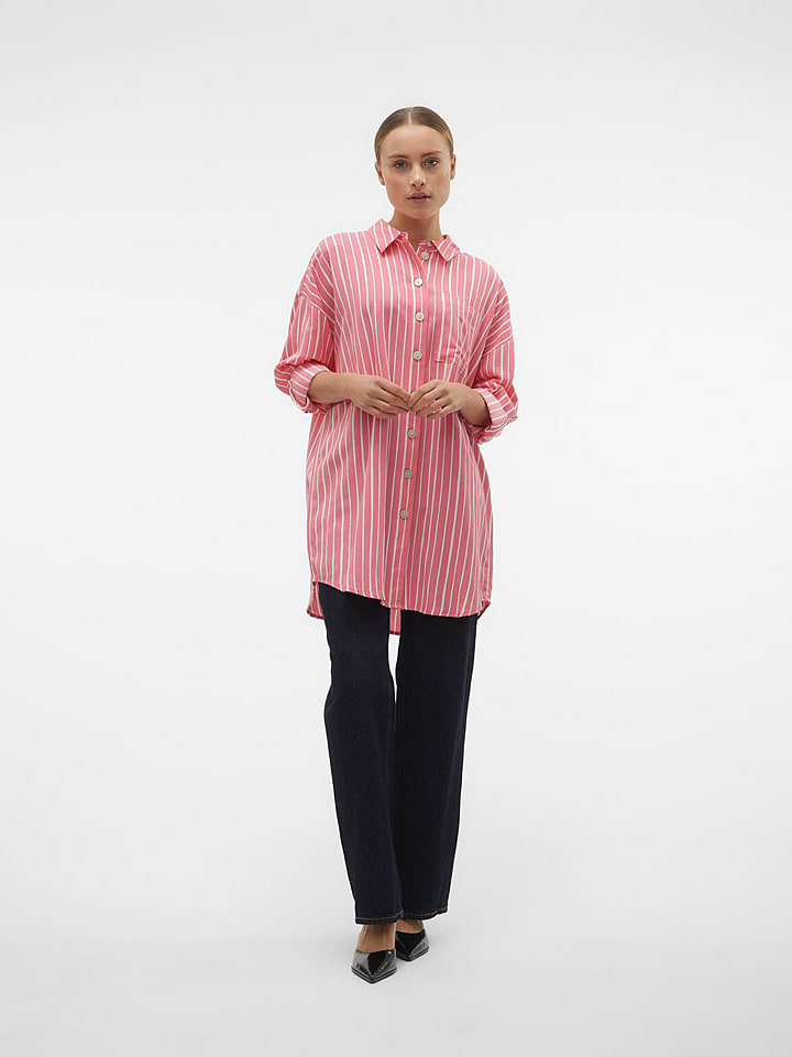 Vero Moda Koszula "Ilisa" w kolorze różowo-białym rozmiar: XS