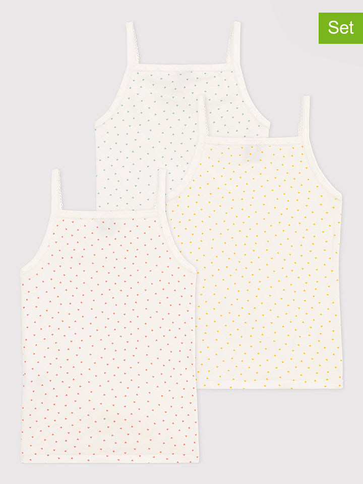 PETIT BATEAU 3er-Set: Unterhemden in Creme - 41% | Größe 152 | Baby-waesche
