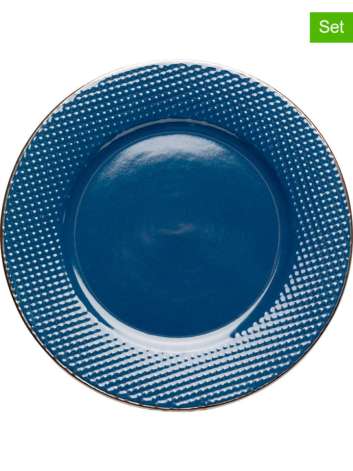 Kare 4er-Set: Frühstücksteller "Muse" in Blau - Ø 20 cm - 34% | Gedeckter-tisch