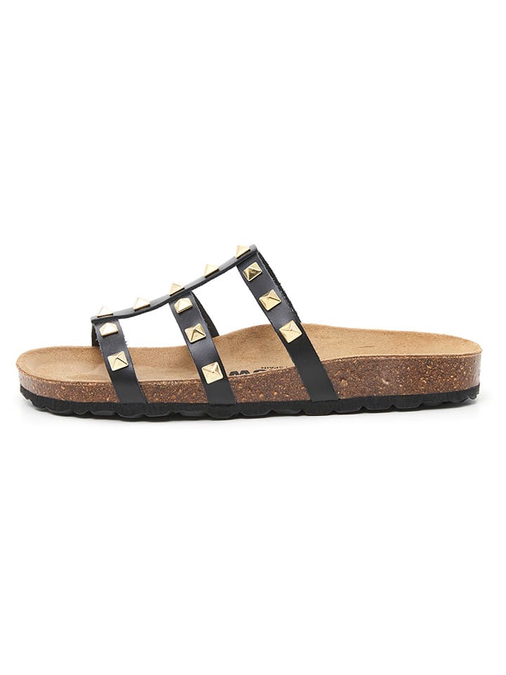 billowy Leder-Pantoletten in Schwarz - 56% | Größe 40 | Damen-pantoletten