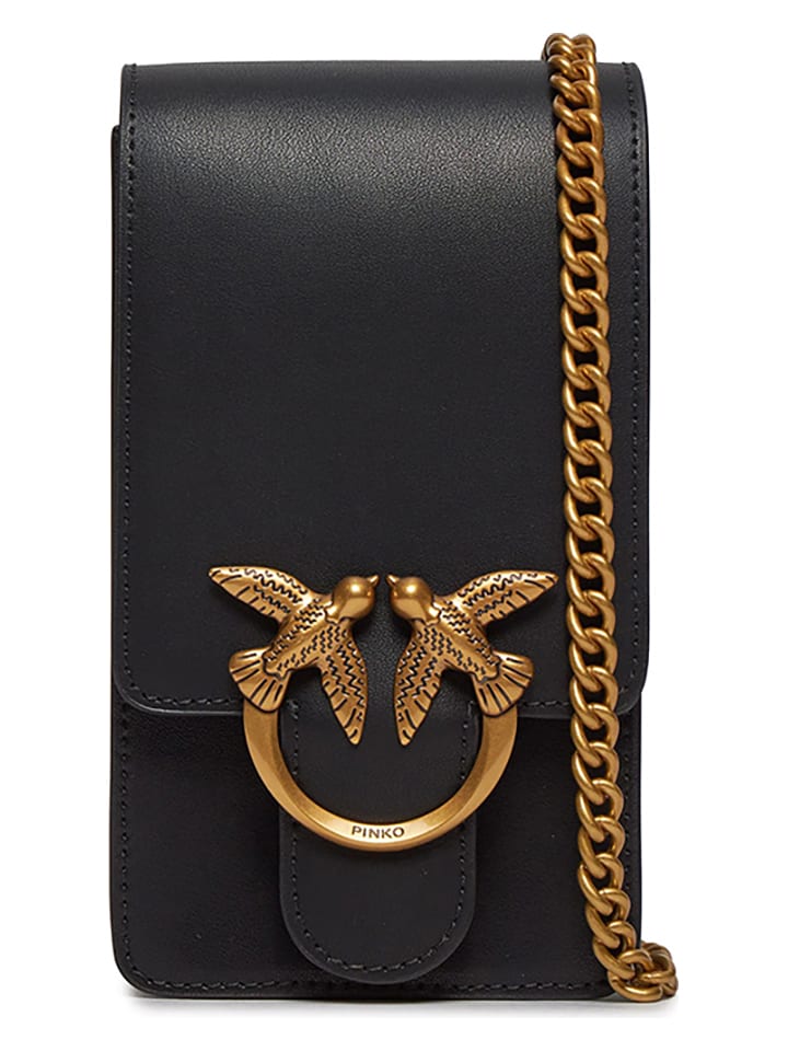 Pinko Leder-Handytasche in Schwarz - (B)10 x (H)18 x (T)6 cm - 38% | Damen-handytaschen