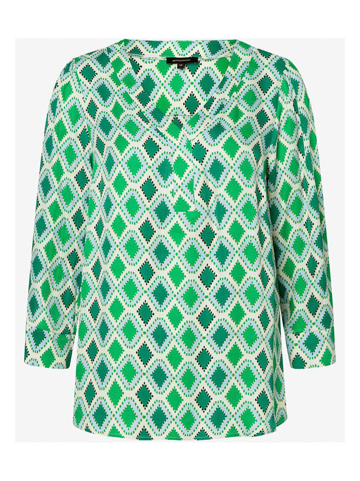 More & More Bluse in Grün/ Weiß - 58% | Größe 40 | Damen-blusen