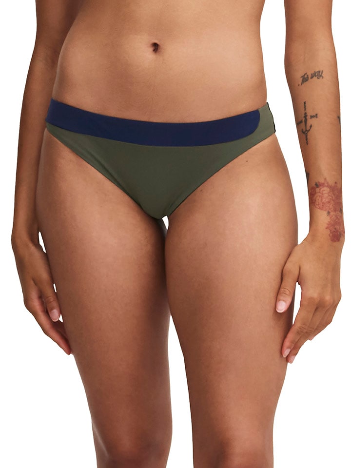 Chantelle Bikini-Hose in Khaki/ Dunkelblau - 54% | Größe 40 | Damen-bademode