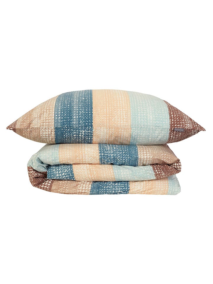 Schiesser Renforcé-Bettwäsche-Set in Beige/ Petrol - 29% | Größe 155x220 cm | Bettwaesche-bettwaren