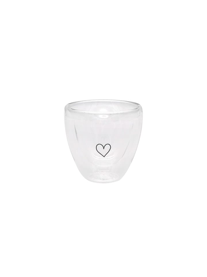 Eulenschnitt Glas "Herz" in Transparent/ Schwarz - 150 ml - 15% | Gedeckter-tisch