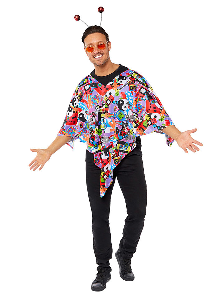 amscan 3-częściowy kostium "90s Poncho Onesie" ze wzorem rozmiar: onesize