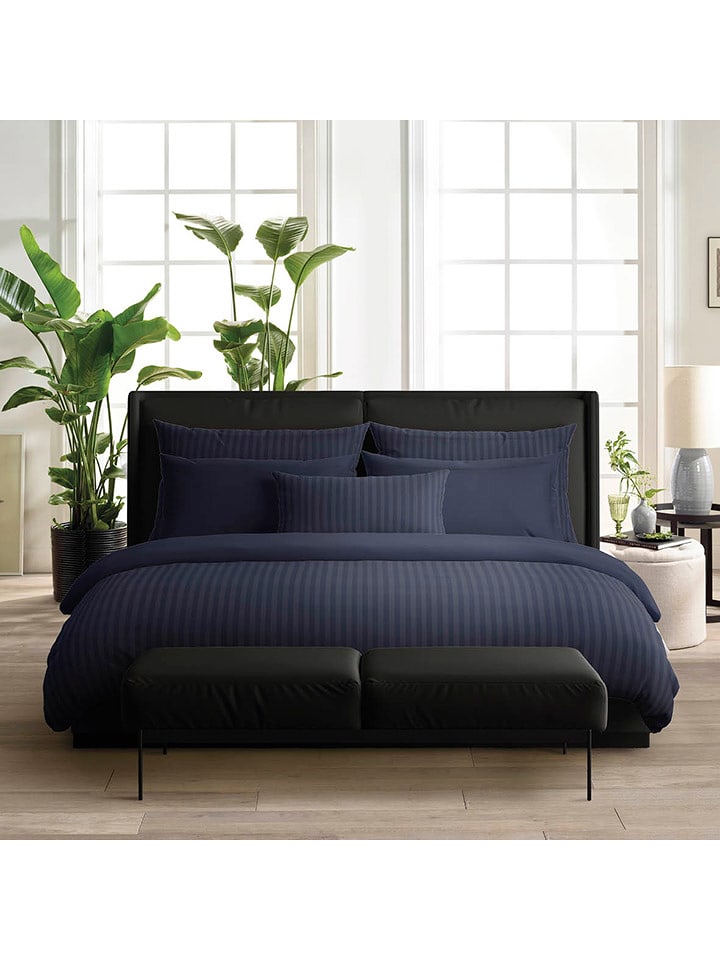 Cacharel textiles Satin-Bettwäsche-Set in Dunkelblau - 70% | Größe 140x200 cm | Bettwaesche-bettwaren