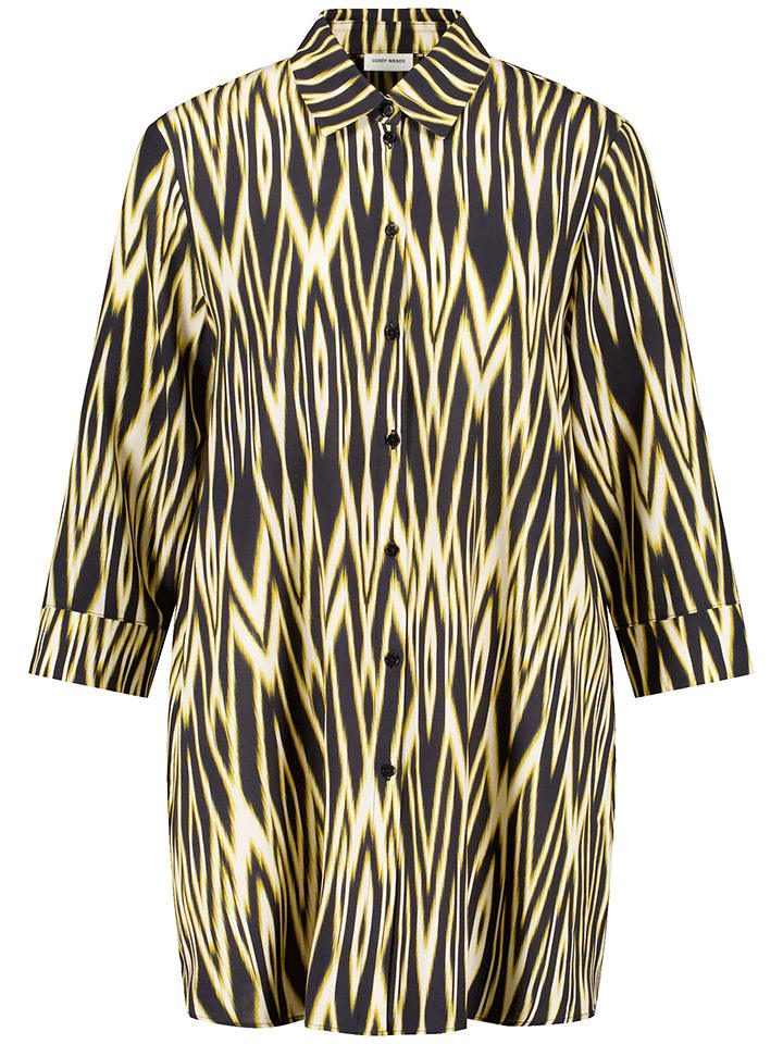 Gerry Weber Bluse in Schwarz/ Creme - 76% | Größe 38 | Damen-blusen