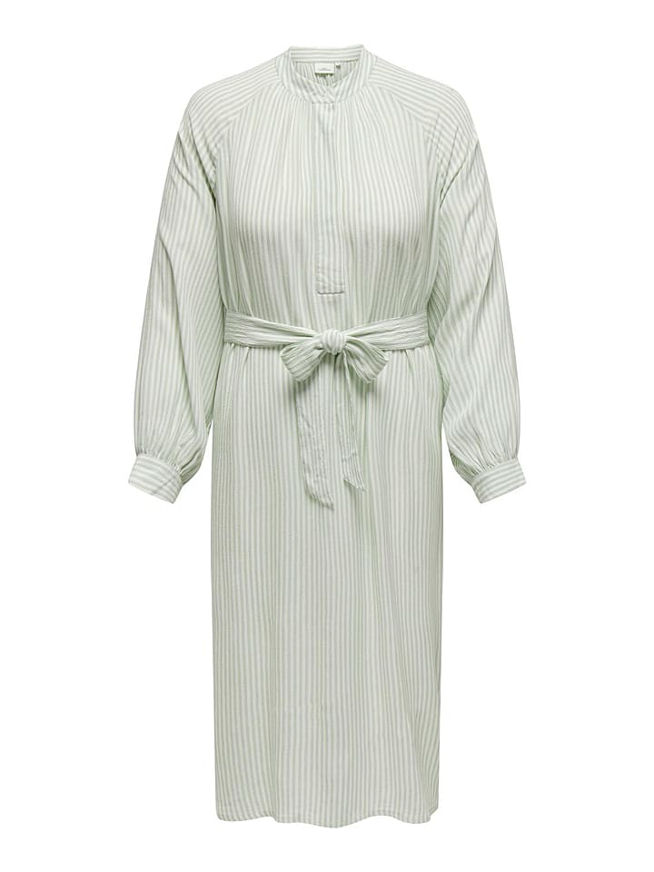 ONLY Carmakoma Kleid "Lonnie" in Hellgrün/ Weiß - 68% | Größe 44 | Damen-kleider