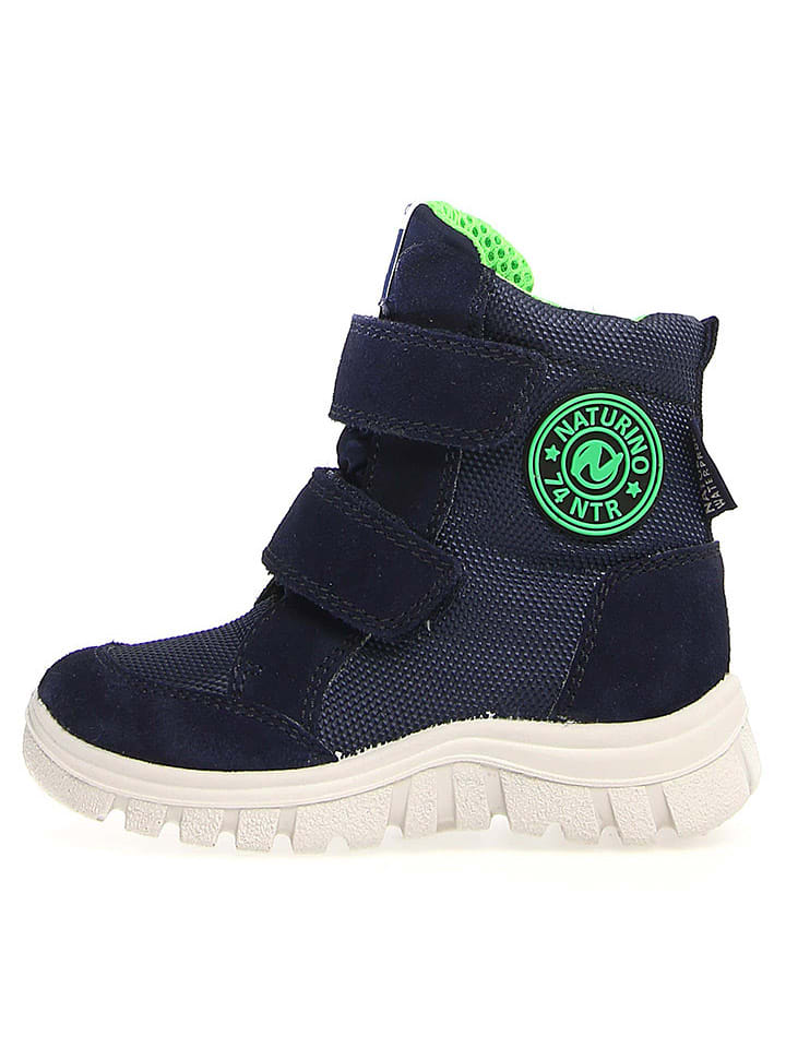 Naturino Leder-Boots "Geminae 2" in Dunkelblau/ Grün - 49% | Größe 26 | Baby-stiefel-boots
