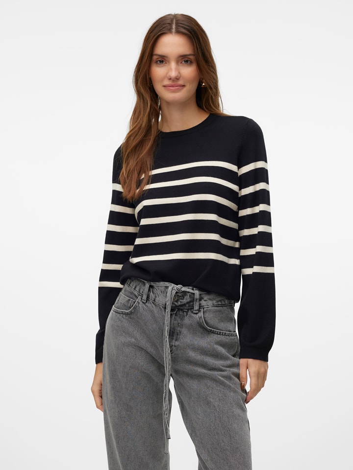 Vero Moda Pullover in Schwarz/ Beige - 56% | Größe XS | Damen-pullover-cardigans