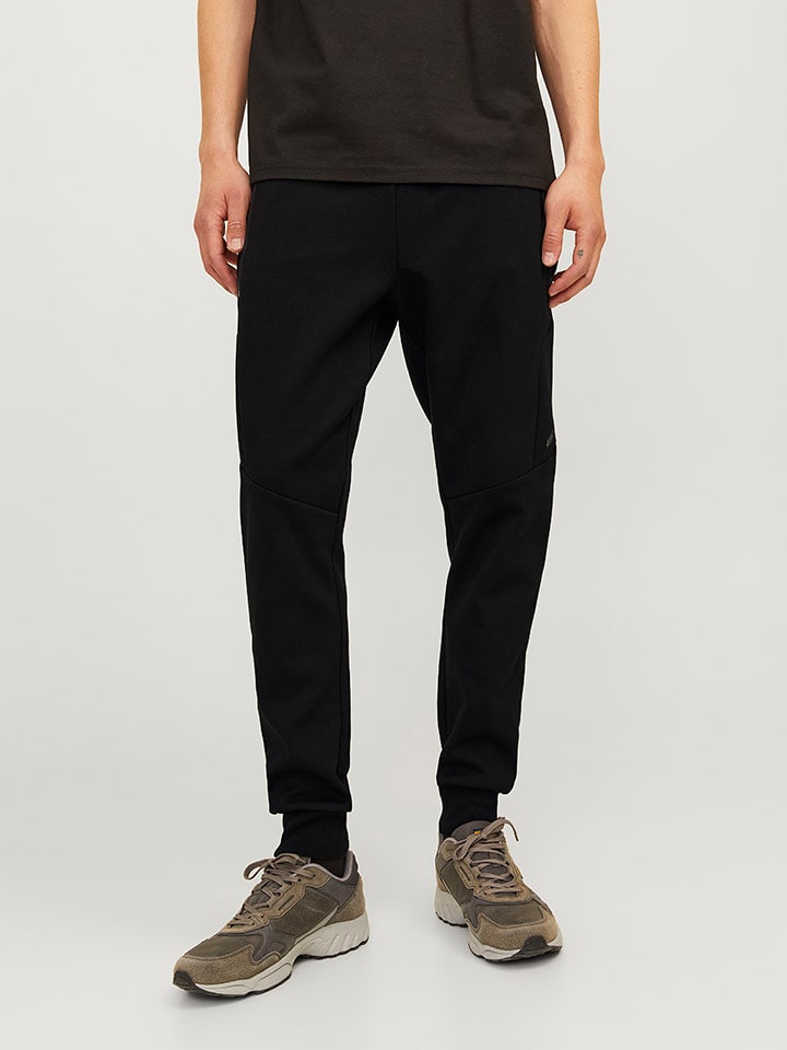 Jack & Jones Sweathose "Will" in Schwarz - 58% | Größe M | Herren-plussize