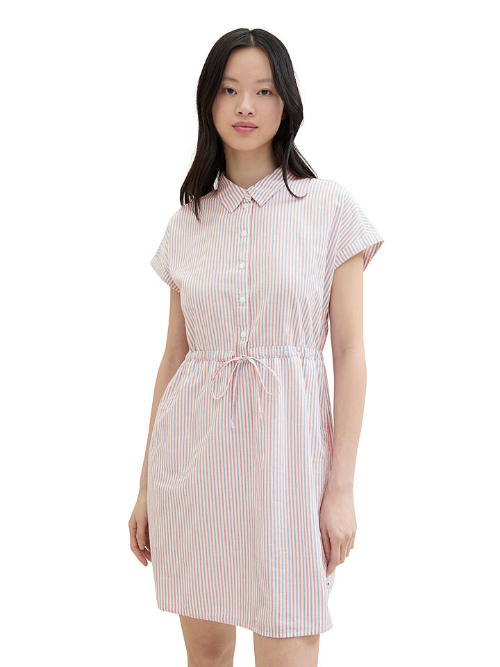 Tom Tailor Kleid in Blau/ Rot/ Weiß - 72% | Größe S | Damen-kleider