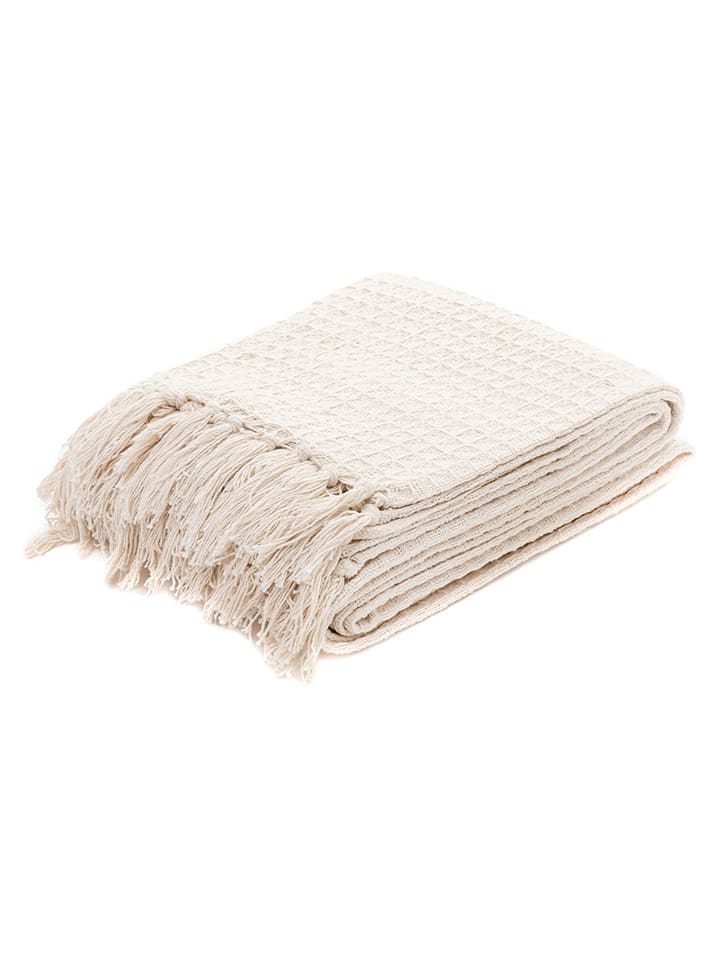 Homla Plaid "Gado" in Creme - (L)170 x (B)130 x (H)170 cm - -30% | Decken