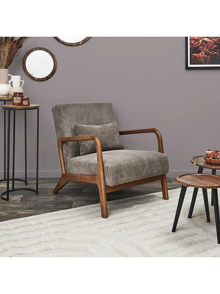 THE HOME DECO FACTORY Sessel in Taupe - (B)64,5 x (H)75 x (T)83,5 cm - 55% | Sitzmoebel