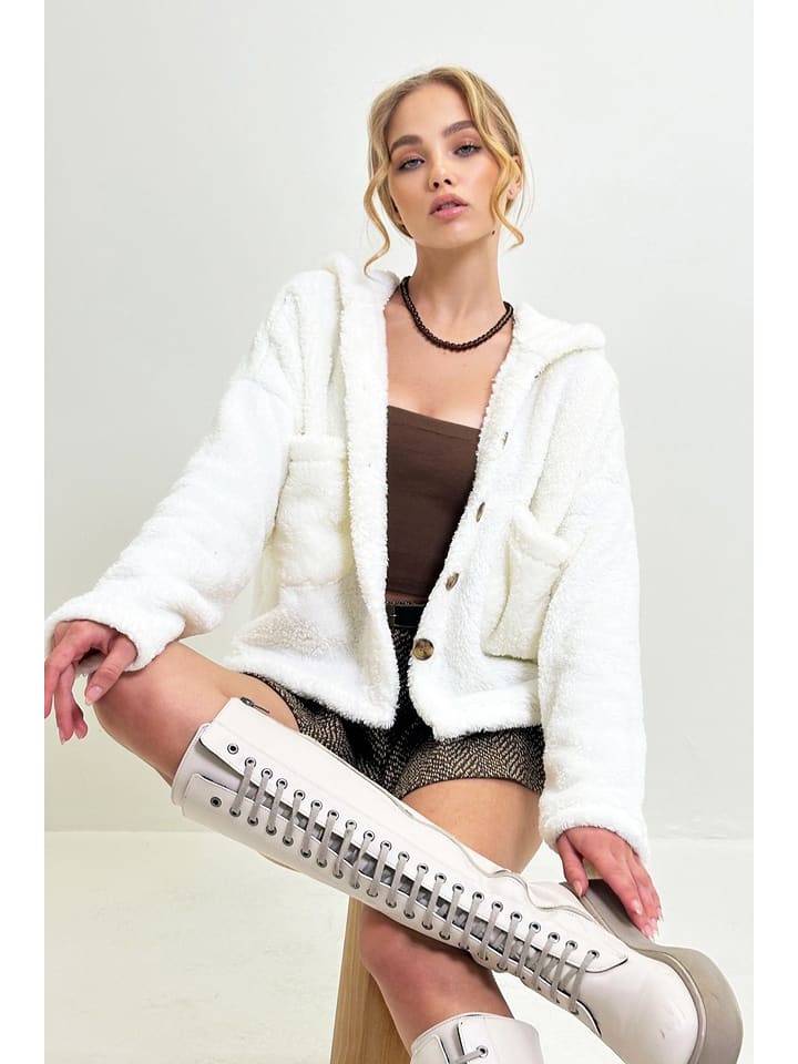 Happiness Istanbul Teddyjacke in Creme - 68% | Größe L | Damenjacken