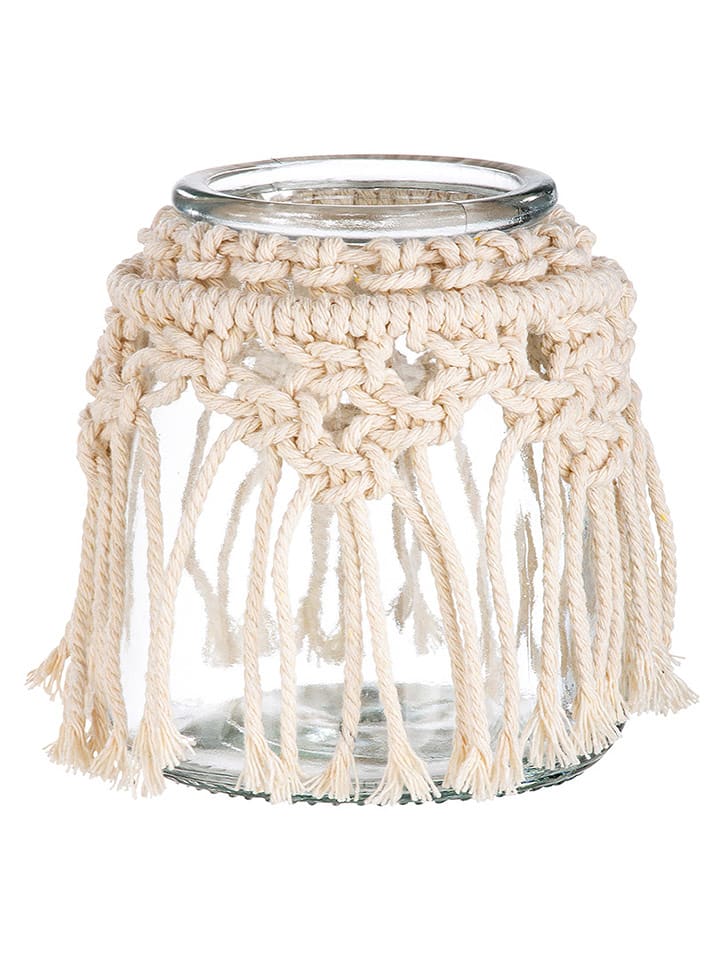 GILDE Windlicht "Makramee" in Beige - (B)12 x (H)13 cm - 17% | Kerzen-vasen