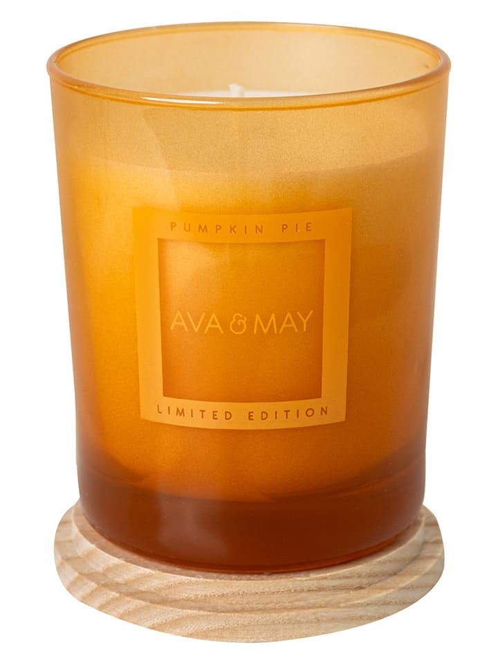 AVA & MAY Duftkerze "Pumpkin Pie" in Orange - 180 g - 42% | Kerzen-vasen