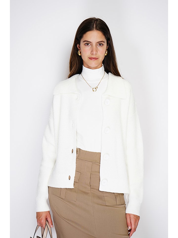 William de Faye Cardigan in Weiß - 69% | Größe 42 | Damen-pullover-cardigans