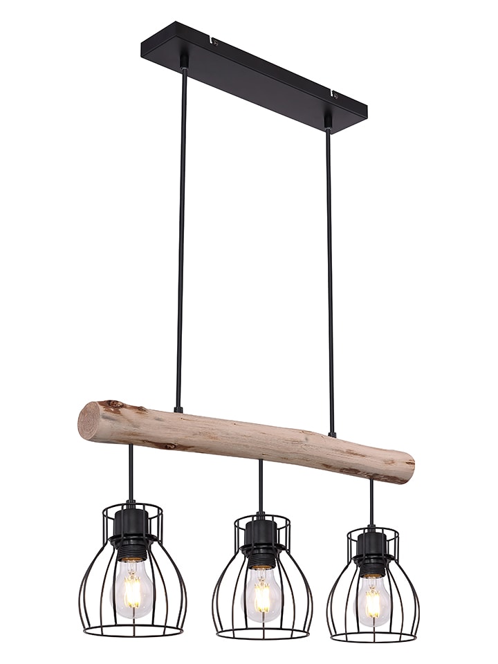 Globo lighting Hängeleuchte in Schwarz/ Hellbraun - (L)60 x (B)13,5 x (H)140 cm - 41% | Haengeleuchten-deckenleuchten