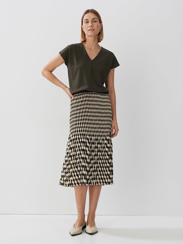 Someday Plisseerock in Schwarz/ Weiß/ Gelb - 62% | Größe 38 | Damenroecke