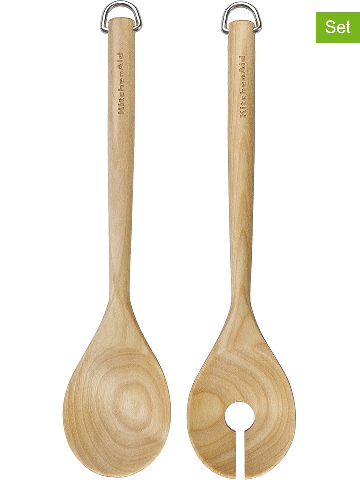 KitchenAid 2tlg. Salatbesteck-Set in Natur - (L)33 cm - 16% | Gedeckter-tisch
