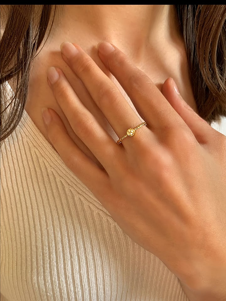Les Petites Précieuses Vergold. Ring mit Diamanten - 68% | Größe 56 | Schmuck
