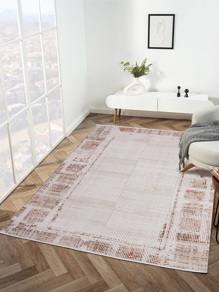 Mioli Kurzflor-Teppich ''Elex'' in Beige/ Braun - 77% | Größe 100x200 cm |