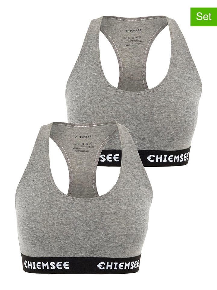 Chiemsee 2er-Set: Sport-BH in Grau - 49% | Größe S | Damen-sportunterwaesche