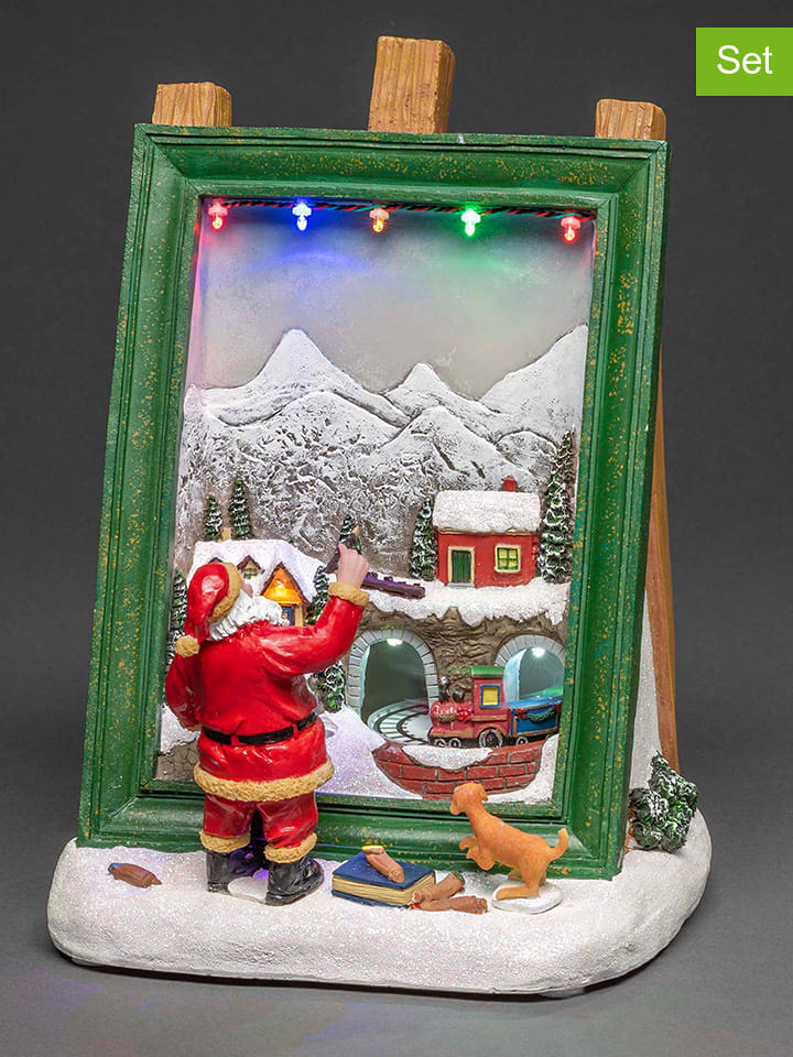 Konstsmide LED-Dekoleuchte "Malender Weihnachtsmann" in Bunt - (B)20,5 x (H)31,5 x (T)20 cm - 34% | Lichterketten-dekobeleuchtung