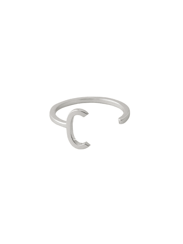 Design Letters Silber-Ring "C" - 18% | Herren-schmuck