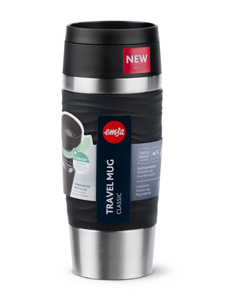 Emsa Thermobecher "Travel Mug Waves" in Schwarz - 360 ml - 34% | Damen-outdoor-ausruestung