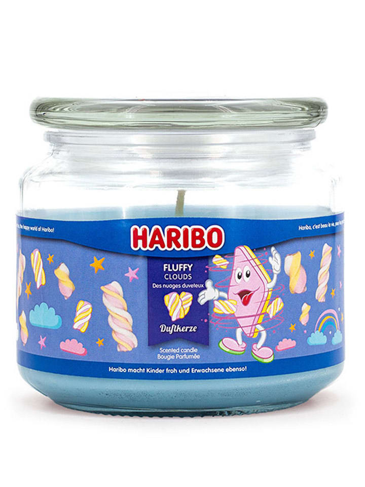 Haribo Duftkerze "Haribo Fluffy Clouds" in Hellblau - 300 g - 15% | Kerzen-vasen
