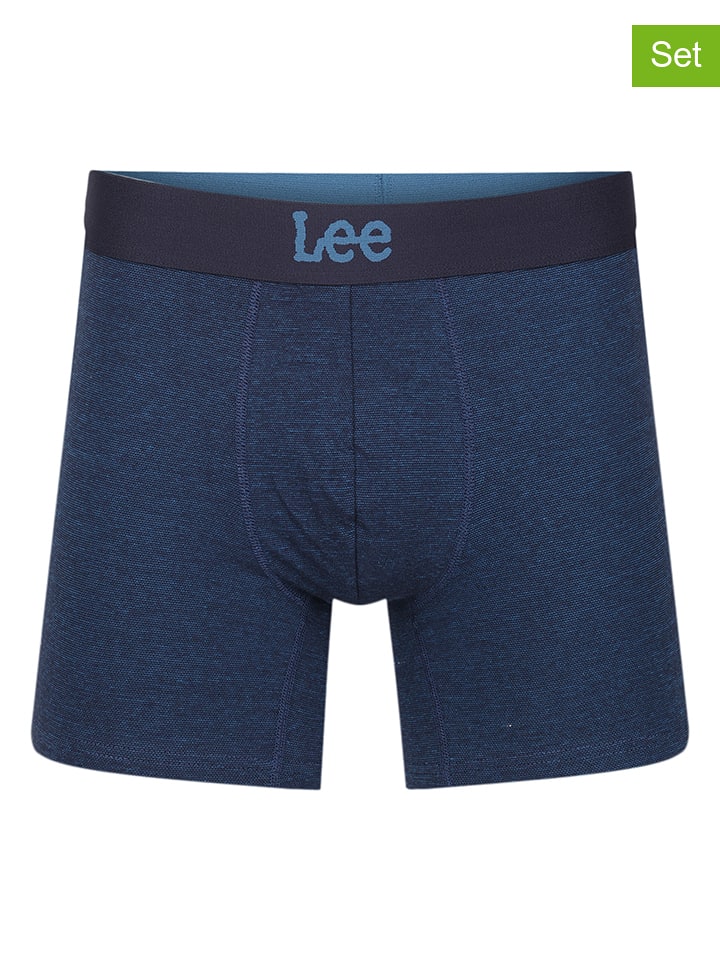LEE Underwear Bokserki (3 pary) "Haxton" w kolorze granatowo-szaro-błękitnym rozmiar: M