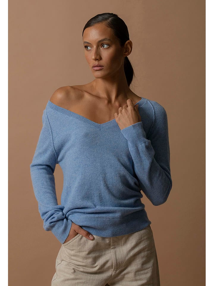 Perfect Cashmere Kaschmir-Pullover in Hellblau - 72% | Größe S | Damen-pullover-cardigans