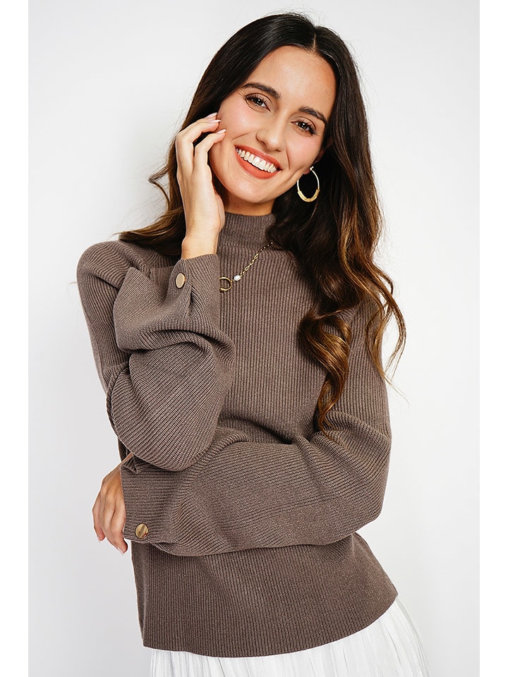 C& Jo Pullover in Taupe - 76% | Größe 38 | Damen-pullover-cardigans