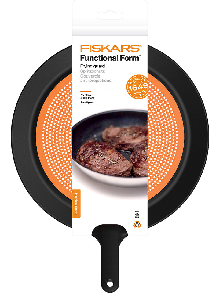 Fiskars Spritzschutz "Functional Form" in Schwarz/ Orange - Ø 40 cm - 31% | Kuechenhelfer