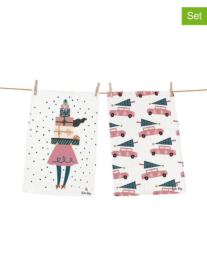 Butter Kings 2er-Set: Geschirrtücher "A lot of gifts" in Bunt - (L)70 x (B)50 cm - 15% | Tischwaesche