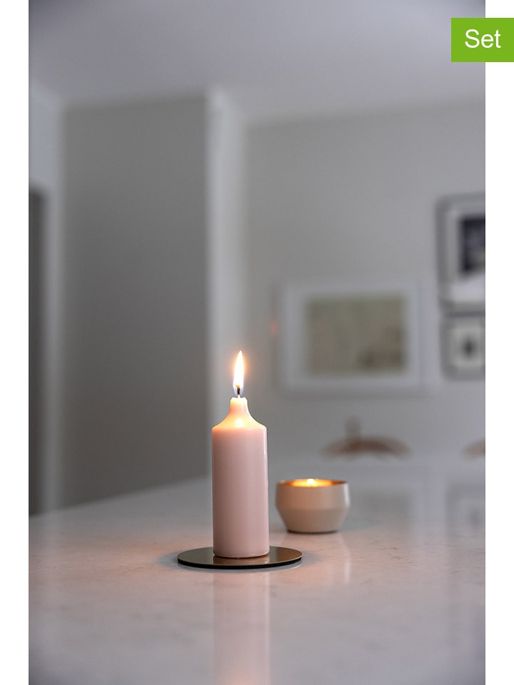 Liljeholmens Candle 2er-Set: Blockkerzen "Kupé" in Rosa - 2x 4 Stück - 10% | Kerzen-vasen