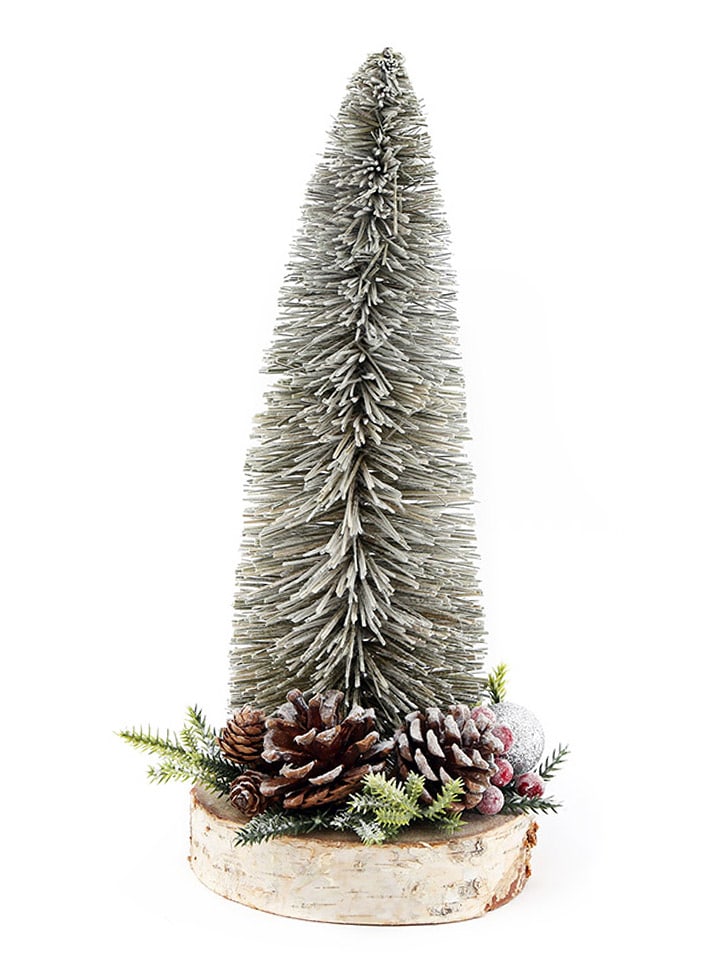 SiL Interiors Dekoobjekt ''Christmas Tree'' in Grün/ Weiß - (H)31 x Ø 15 cm - 47% | Dekofiguren