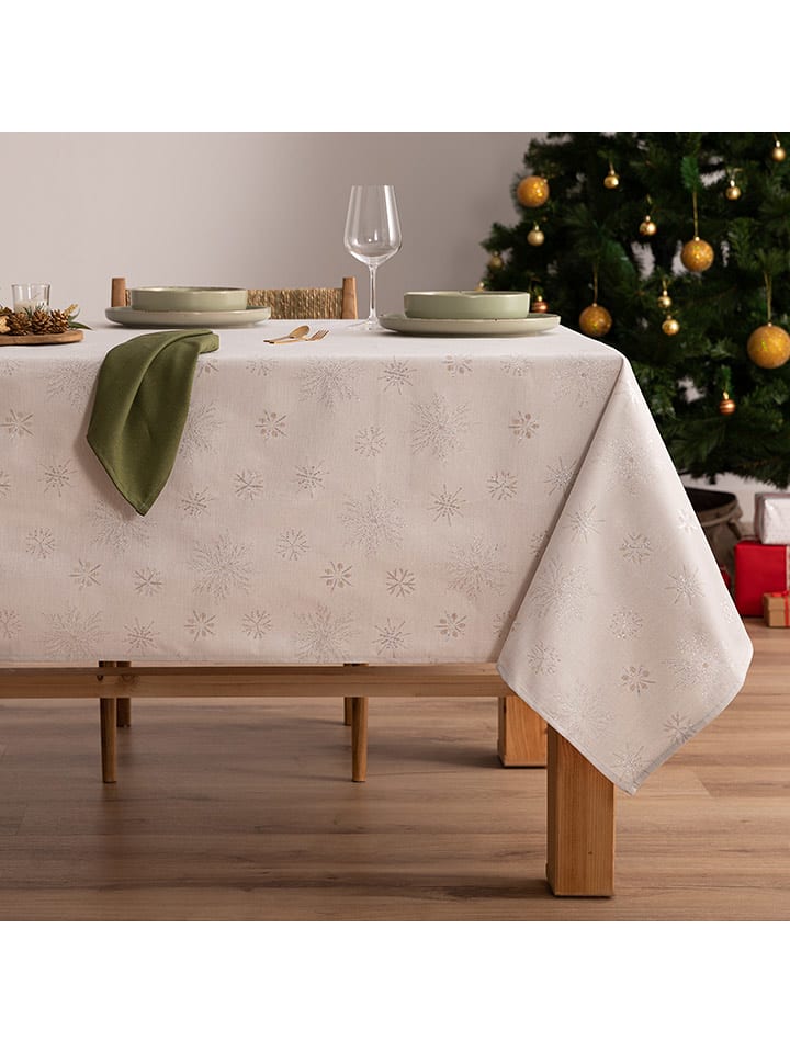 Mint Rugs Tischdecke "Christmas Glory" in Weiß/ Rot - 65% | Größe 155x200 cm |