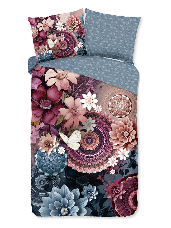 Hip Satin-Bettwäsche-Set "Asher" in Blau/ Lila - 25% | Größe 140x220 cm | Bettwaesche-bettwaren