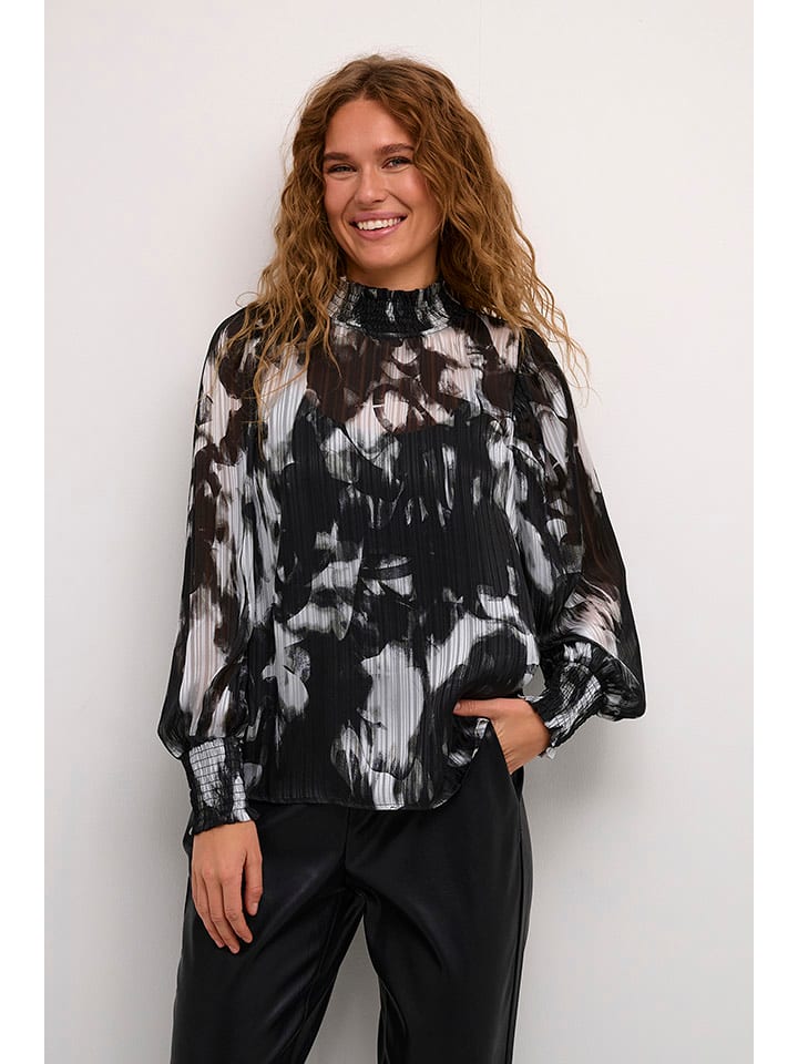Kaffe Bluse in Schwarz/ Weiß - 74% | Größe 42 | Damen-blusen