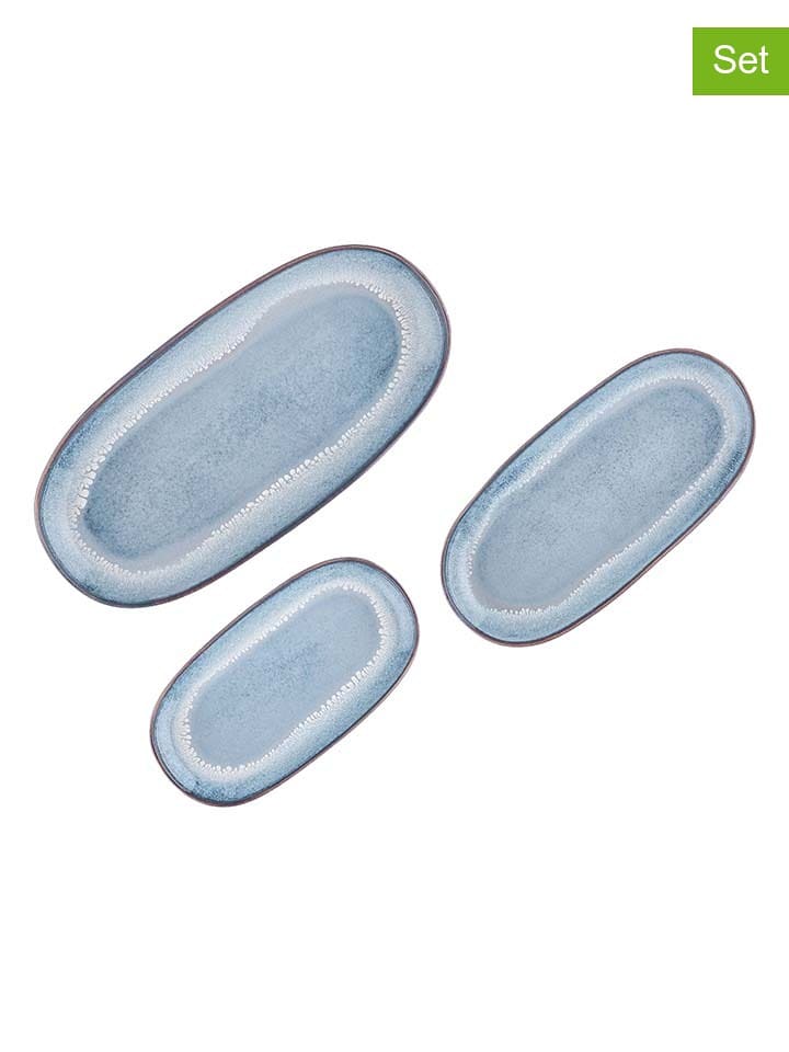 Björn 3er-Set: Servierplatten "Genesis" in Blau - 45% | Aufbewahren-servieren