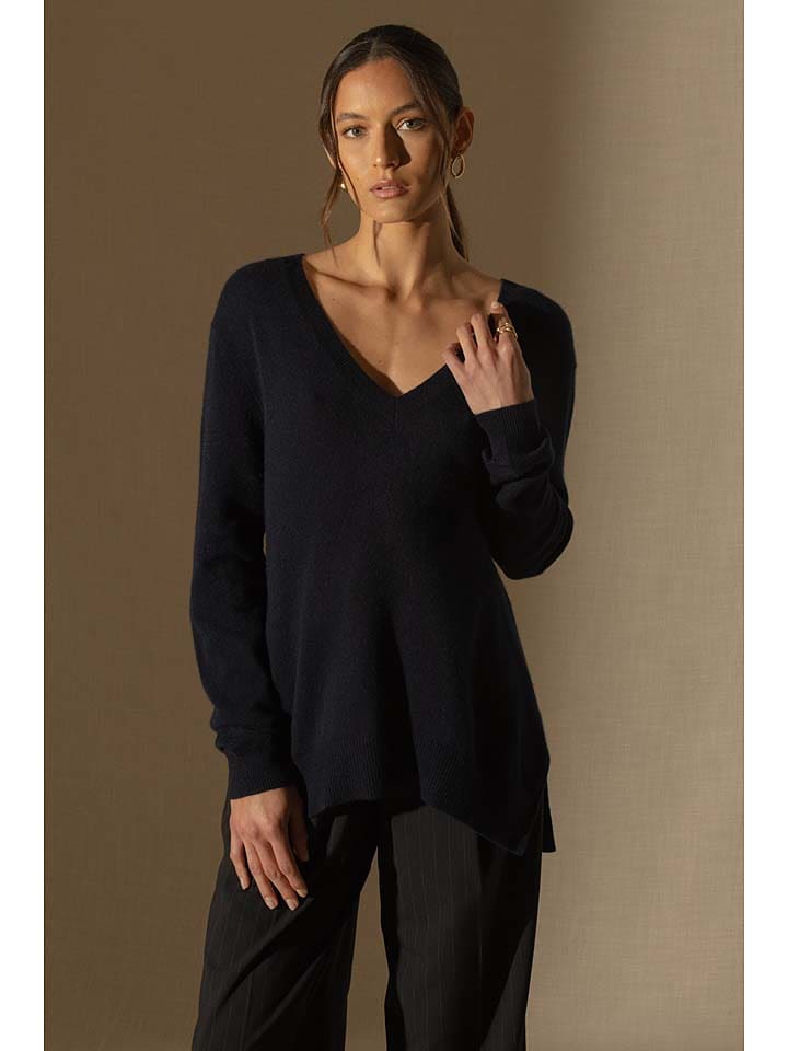 Perfect Cashmere Kaschmir-Pullover in Dunkelblau - 64% | Größe M | Damen-pullover-cardigans