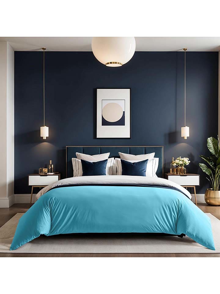 MIX&MATCH Renforcè-Bettbezug in Türkis - 64% | Größe 200x200 cm | Bettwaesche-bettwaren