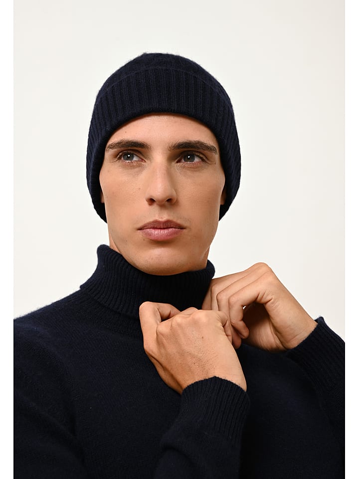 Perfect Cashmere Kaschmir-Mütze "Cleo" in Dunkelblau - 53% | Damen-muetzen-caps