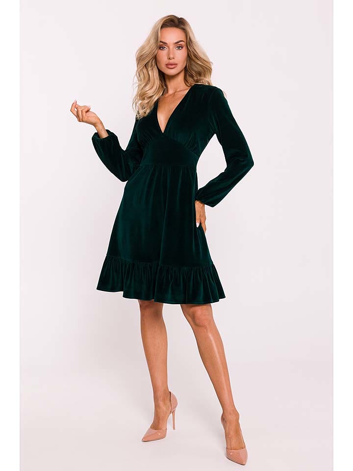 made of emotion Kleid in Dunkelgrün - 74% | Größe S | Damen-kleider
