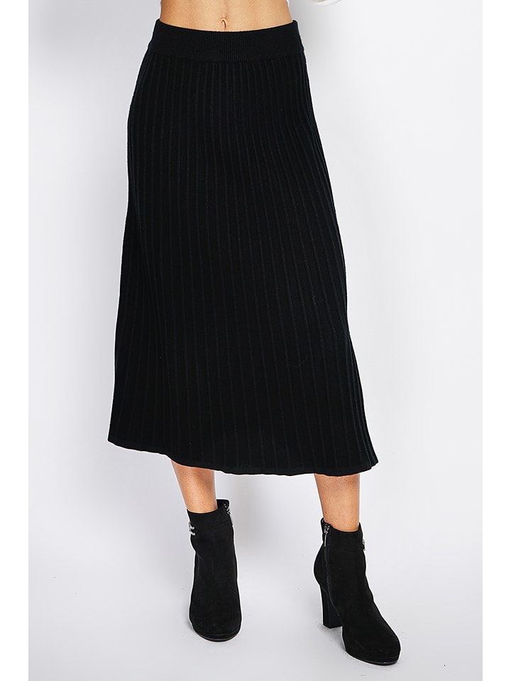 ASSUILI Kaschmir-Rock in Schwarz - 81% | Größe 34 | Damenroecke